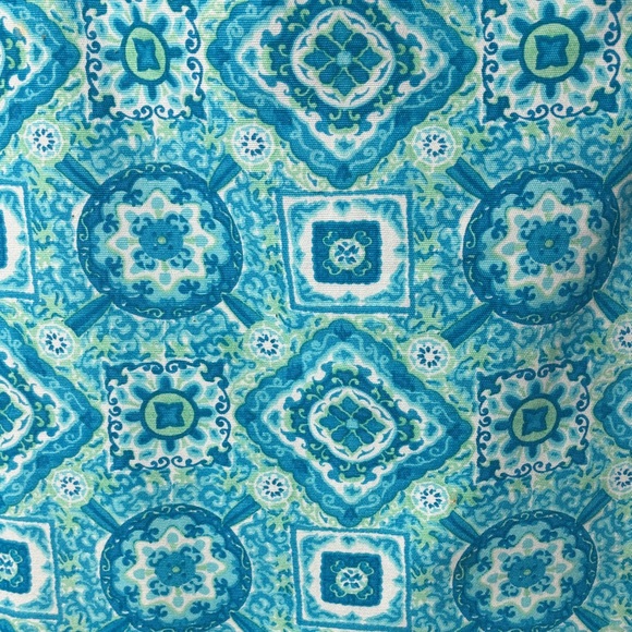 💙 Talbots Turquoise Patterned Skirt Women’s 12P Lined Cotton Stretch Petite 💙 - Picture 3 of 14